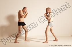 Underwear Martial art Man - Man White Moving poses Slim Short Blond Dynamic poses Academic